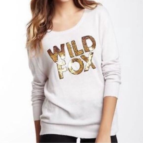 Wildfox White Label Sequin Logo Jumper Sweater XS - Picture 8 of 8